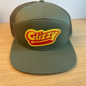 Glizzy Logo Olive Mesh 5 Panel Trucker Hat NWOT!!